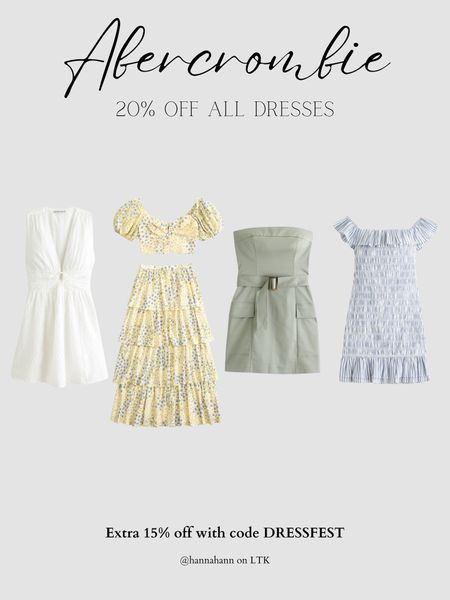 What’s in my cart for the Abercrombie 20% off all dresses sale!! Their new arrivals are so cute! Grabbed a few flowy dresses for summer & cute pieces for vacations! 

#LTKStyleTip #LTKSaleAlert