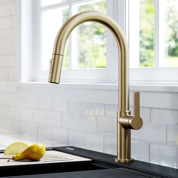 Oletto Single Handle Pull-Down Kitchen Faucet | Wayfair North America