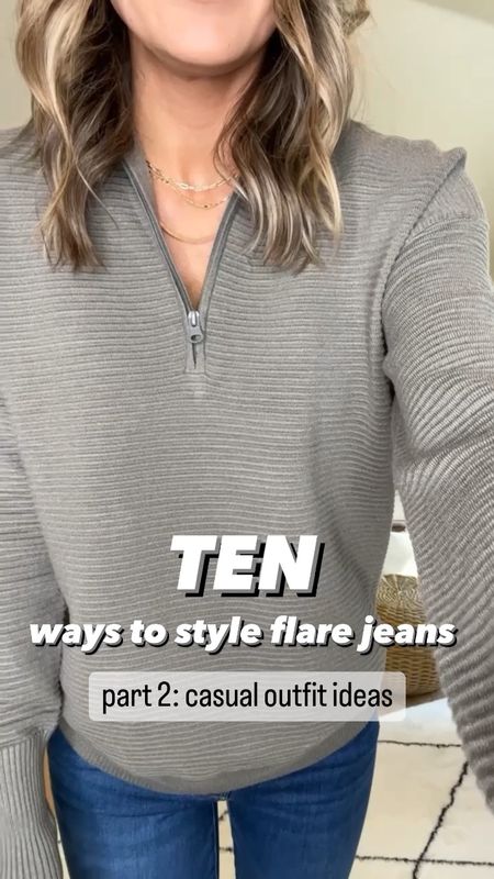 10 ways to style flare jeans for Fall: part 2 
Jeans are TTS - wearing my normal size and also linking the petite option 



#LTKSale #LTKsalealert #LTKstyletip
