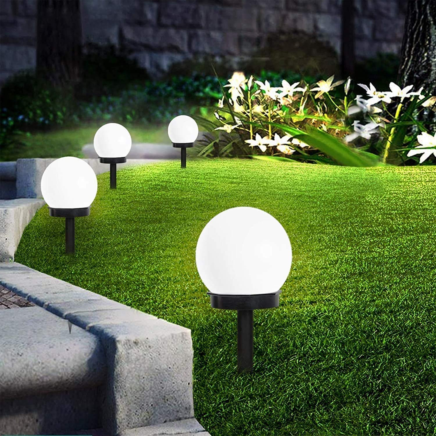 INCX Solar Lights Outdoor, 8 Pack LED Solar Globe Powered Garden Light Waterproof for Yard Patio ... | Amazon (US)