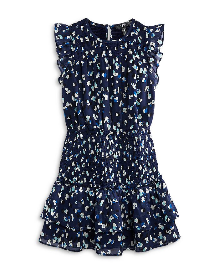 Girls' Speckle Flutter Smocked Dress, Big Kid - 100% Exclusive | Bloomingdale's (US)