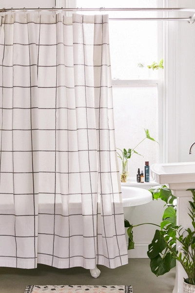 Distressed Check Shower Curtain | Urban Outfitters (US and RoW)