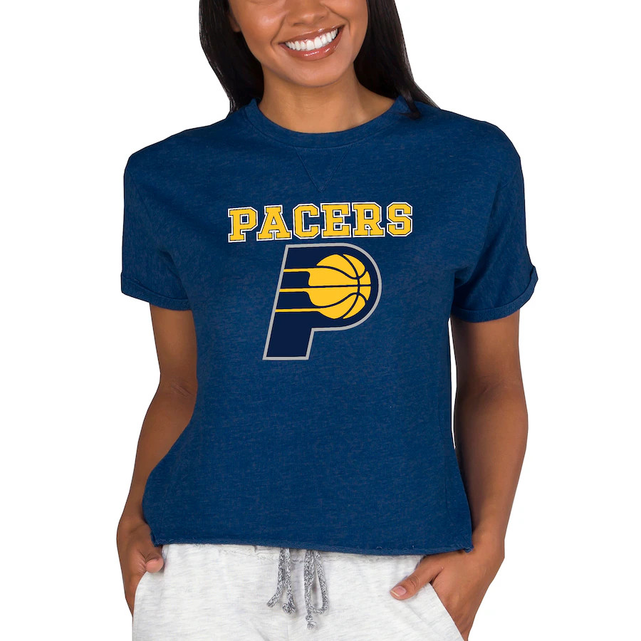 Indiana Pacers Concepts Sport NBA Women's Concepts Mainstream Terry SS Top - Navy | Fanatics