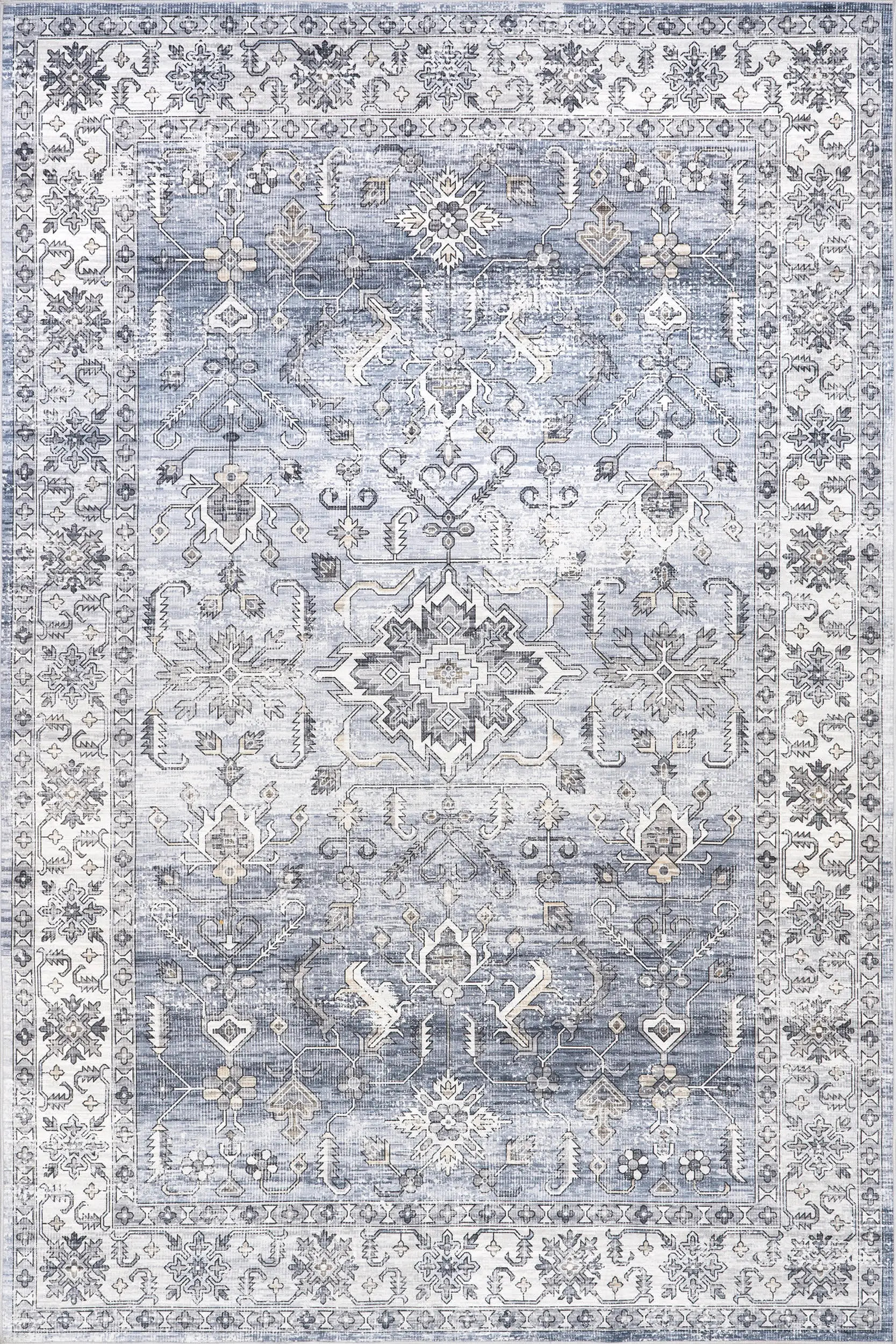 Yvette Spill Proof Washable Rug | Blue | Rugs USA