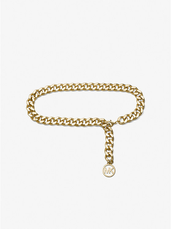 Logo Silver-Tone Chain-Link Belt | Michael Kors US