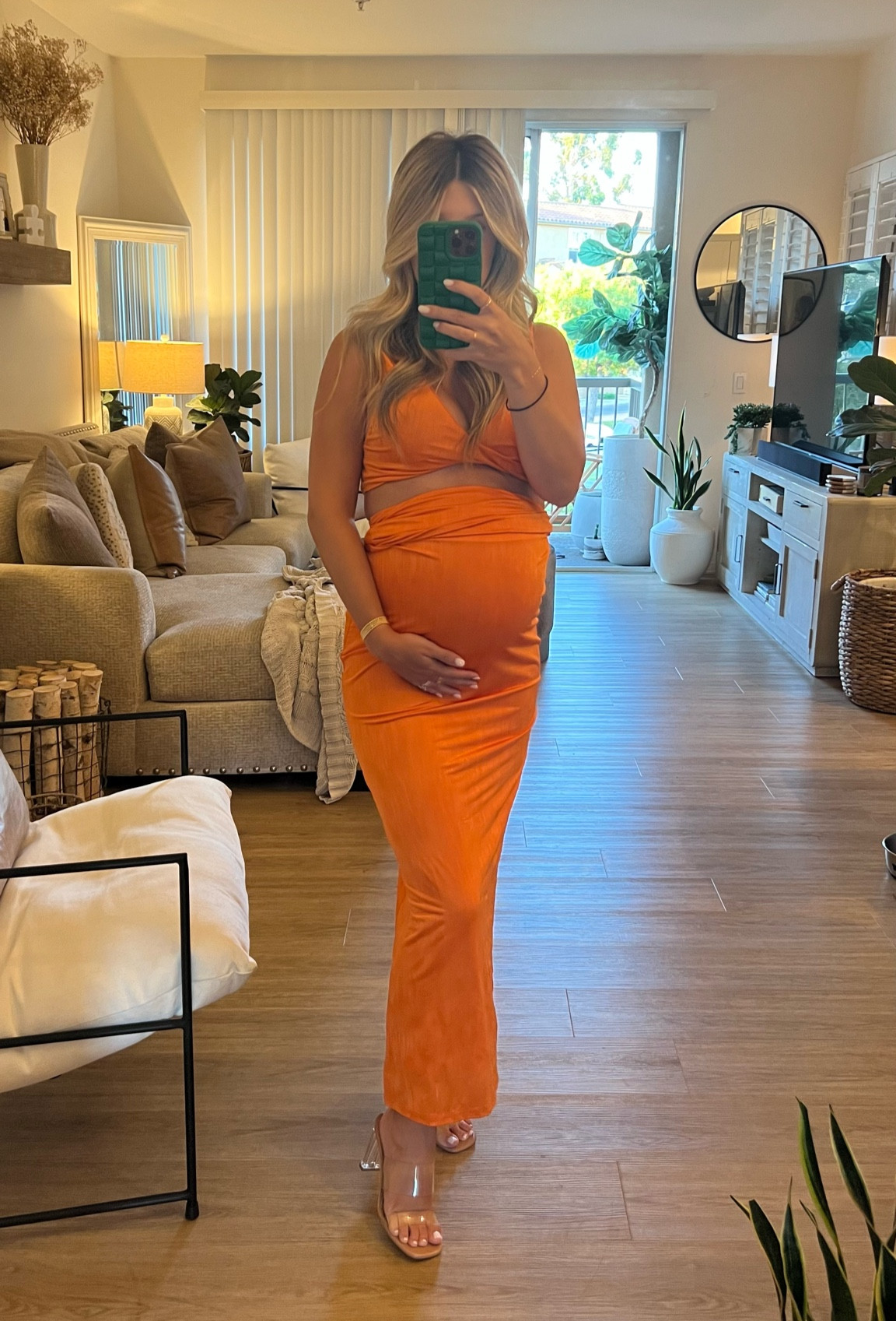 date night maternity outfit! third trimester pregnancy non-maternity set 🧡

#maternity #maternityoutfit #babyshower 

wearing size small 

#LTKbaby #LTKunder100 #LTKstyletip
