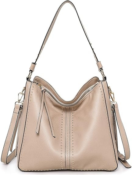 Montana West Large Leather Hobo Handbag for Women Concealed Carry Studded Shoulder Bag Crossbody ... | Amazon (US)