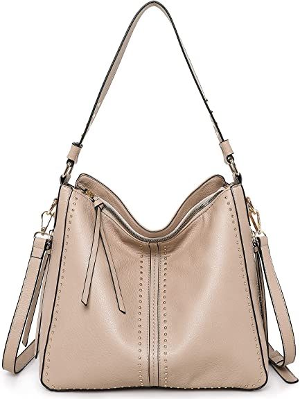 Montana West Large Leather Hobo Handbag for Women Concealed Carry Studded Shoulder Bag Crossbody ... | Amazon (US)