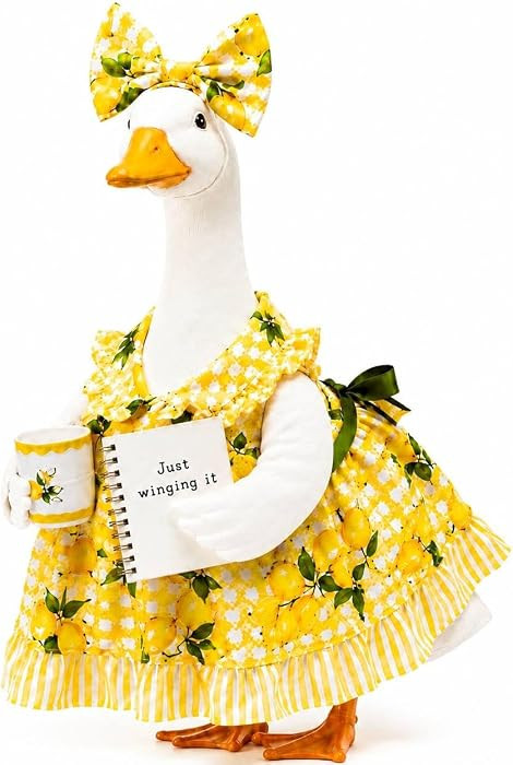Lemon Porch Goose Outfit for 23 Inch Goose Statue, Yellow Dress with Bow, Decorative Goose Clothe... | Amazon (US)