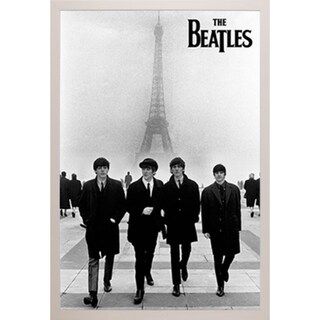 The Beatles in Paris Poster in a White Plastic Frame (24x36) | Bed Bath & Beyond