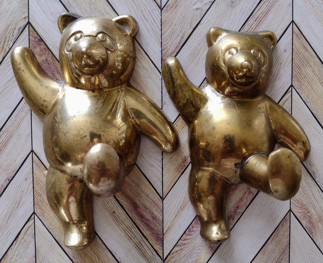 Vintage Brass Bear Hook Wall Hanging Decor Set of 2/vintage - Etsy | Etsy (US)