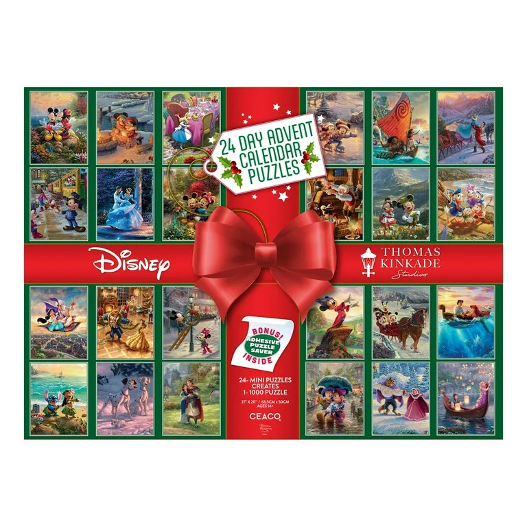 Ceaco Thomas Kinkade-Disney 1000-Piece 24-Day Advent Calendar Interlocking 27 x 20-Inch Jigsaw Pu... | Walmart (US)