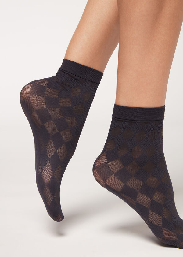 Geometric Patterned Sheer Short Socks - Short socks - Calzedonia | Calzedonia US