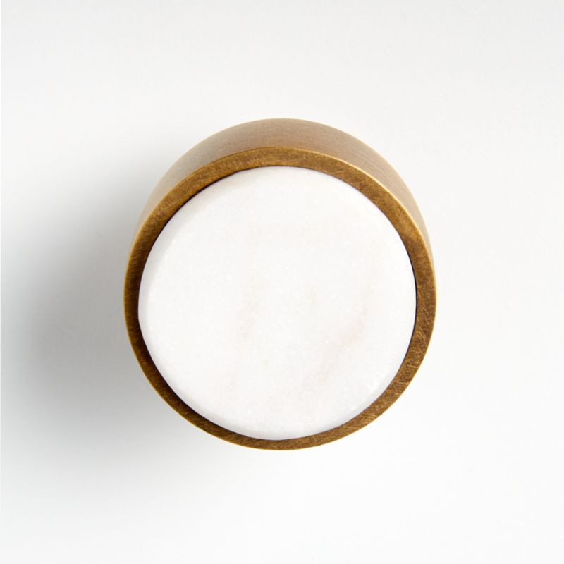 Marble Inlay Antique Brass Knob + Reviews | Crate & Barrel | Crate & Barrel