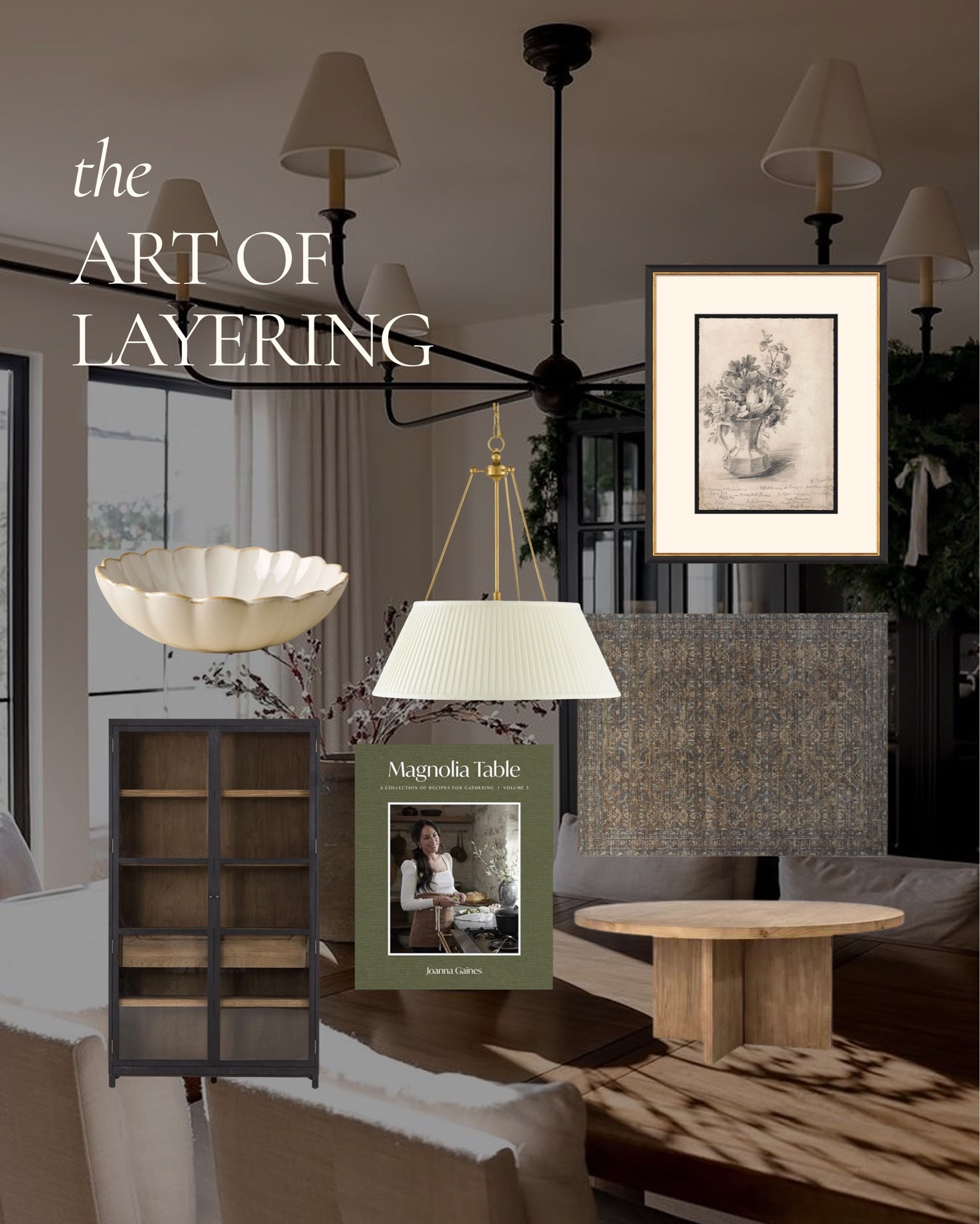 The secret to a beautifully layered living room? Mixing pieces with different shapes, textures, and finishes while keeping the overall palette cohesive.

I'm especially drawn to the contrast of dark wood furniture, soft upholstery, vintage-inspired artwork, and a little brass. It's a combination that feels both refined and comfortable.

All linked here 🤍 #LTKhome