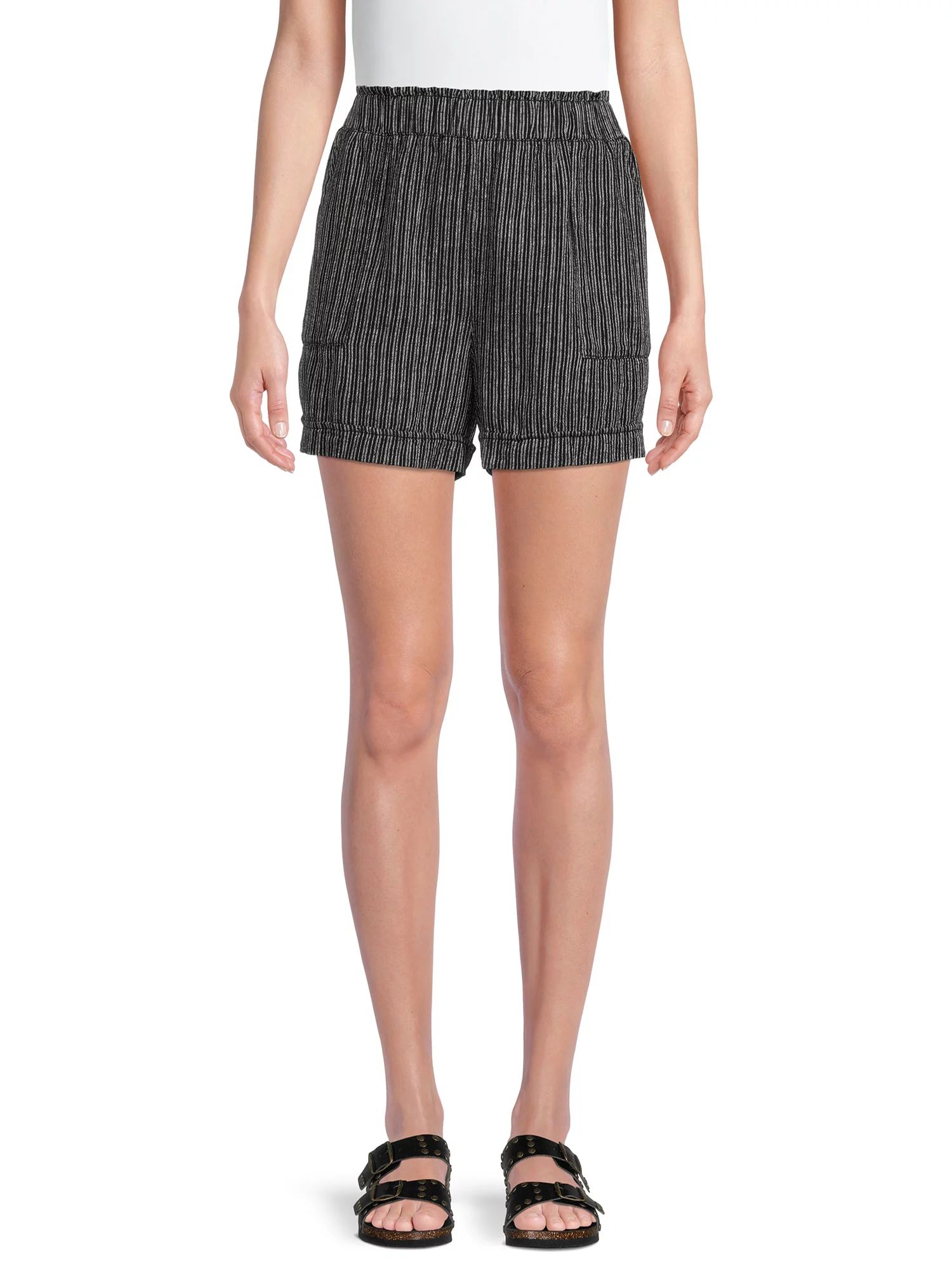 Time and Tru Women's Linen Blend Shorts - Walmart.com | Walmart (US)