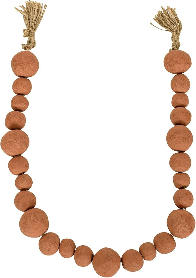 Bead Garland Terracotta & Jute by Foreside Home & Garden | Amazon (US)