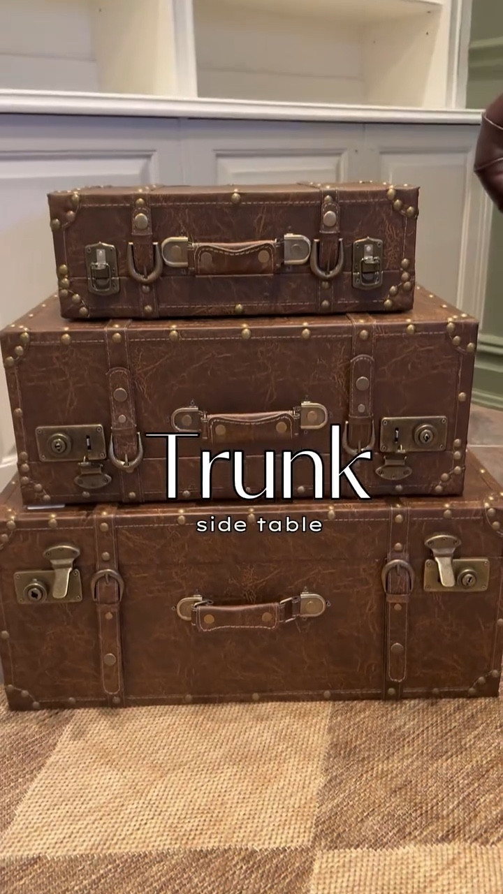 Found this gem and I had to buy it. instantly knew it would be the perfect little trunk side table for this bar lounge area

the room isn’t even finished yet… but apparently I needed to pop open a bottle to “test the vibe” (very important step in the design process)

slowly putting the finishing touches on this space.

next up: wallpaper + wall art to really bring it all together

linked in LTK if you’re looking for a similar piece 

#homedecor #trunksiderable  #moodyhomedecor #vintagedecor #luggageset