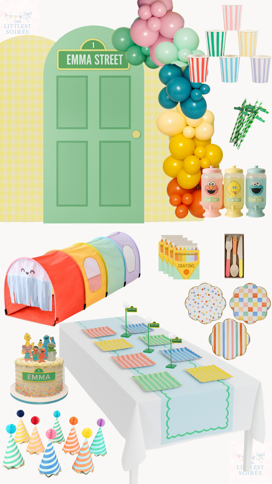 The sweetest Sesame Street inspired party 🧡💛💚💙

Think bright colors, silly patterns, and a few statement pieces that make everything feel pulled together without overcomplicating it.

I focused on:
• a fun DIY balloon arch + character drink station
• easy table setup with colorful plates + crayon napkins
• tunnel for little kids entertainment
• simple party favors that are already done

Shop all the details below 👇 

 #LTKmomlife #LTKBaby #LTKKids