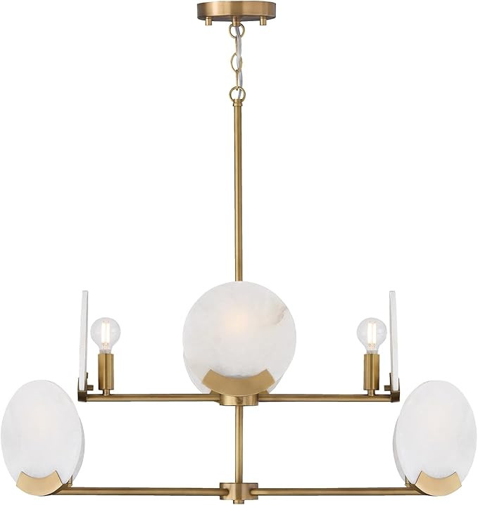 Capital Lighting 454681AD Oriya Modern Two-Tier Natural Alabaster Stone Round Chandelier, 8-Light... | Amazon (US)
