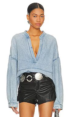 Free People x We The Free Jude Denim Pullover In Vintage Indigo from Revolve.com | Revolve Clothing (Global)