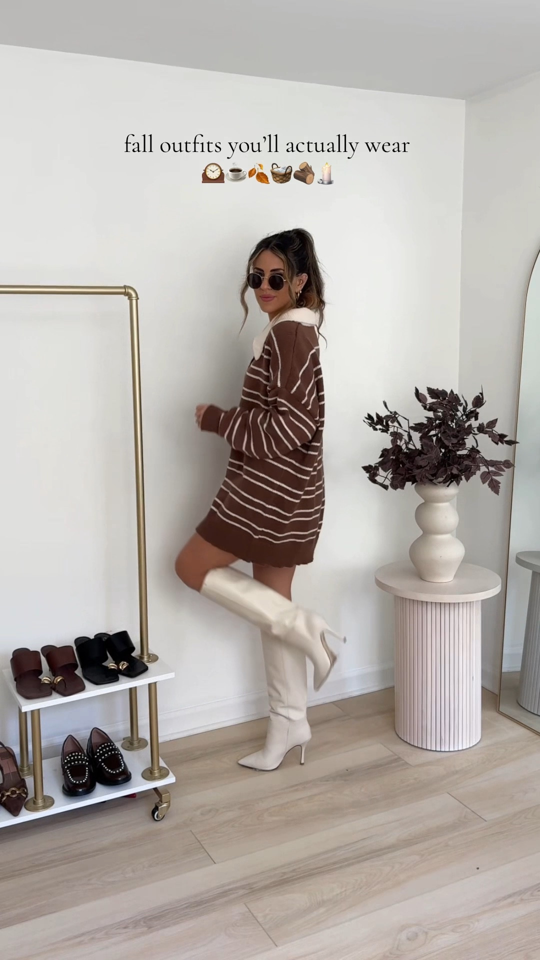 Fall outfit ideas — chunky oversized sweater dress (I sized up to an xl so I could wear it as a dress) and sized up to a medium in the boxers (usually a small)

Knee high boots outfit | fall fashion | fall outfit ideas 

#LTKStyleTip #LTKFindsUnder50 #LTKSeasonal