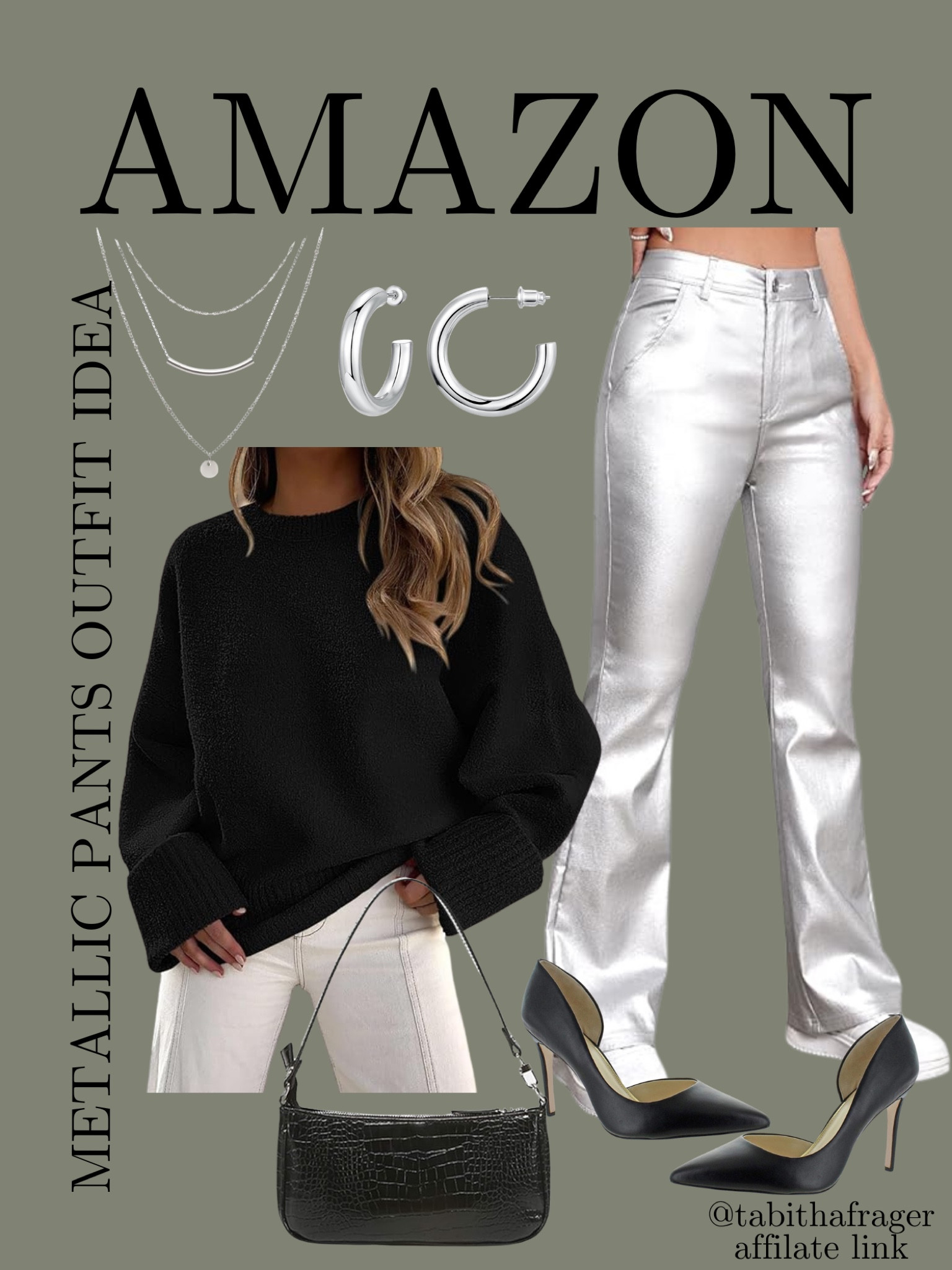 Metallic pants outfit idea. Amazon metallic pants. Metallic pants date night outfit idea. Metallic pants workwear

#LTKworkwear #LTKstyletip #LTKfindsunder50