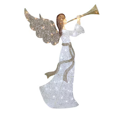 Holiday Living 5-ft LED Angel with Horn Decoration | Lowe's