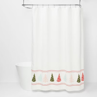 Holiday Gathering Trees Shower Curtain - Threshold™ | Target