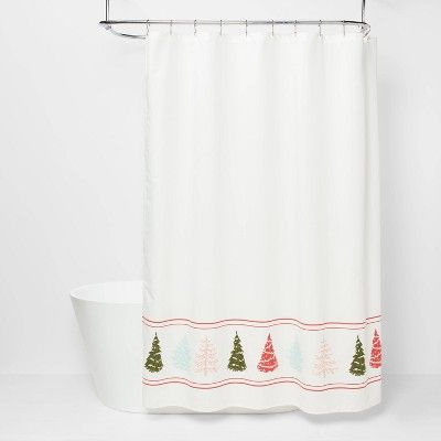 Holiday Gathering Trees Shower Curtain - Threshold&#8482; | Target