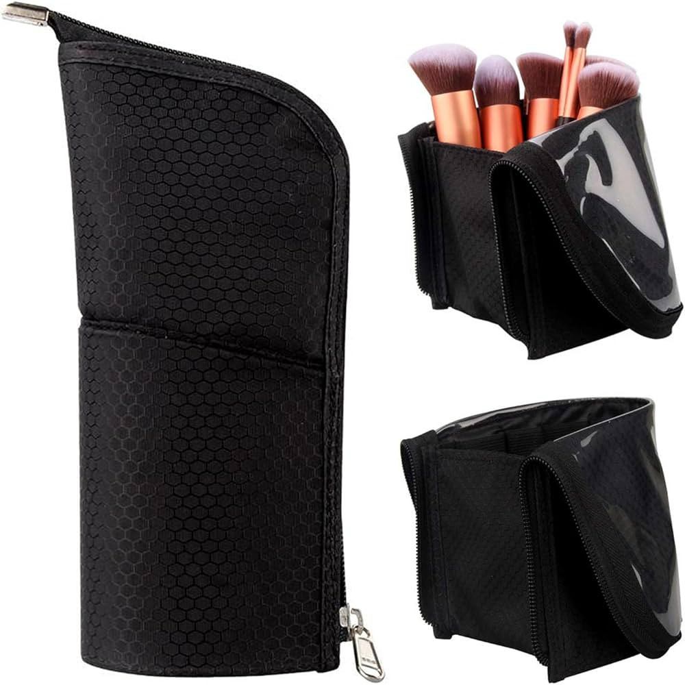 Makeup Brush Case Travel Makeup Brush Holder Large Makeup Brush Bag Professional Cosmetic Bag Art... | Amazon (US)