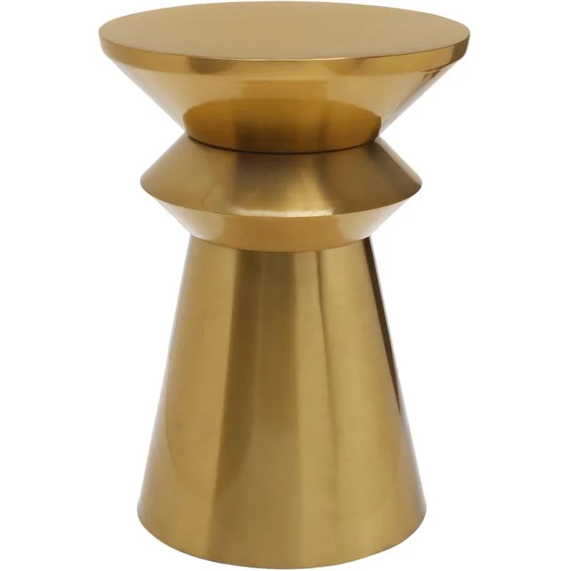 Meridian Furniture Jai Rich Gold Brushed Metal End Table | Walmart (US)