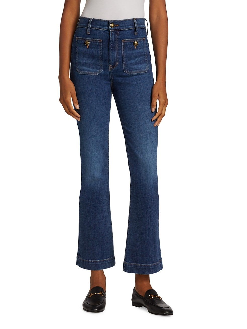 Veronica Beard Carson High-Rise Stretch Flare Ankle Jeans | Saks Fifth Avenue