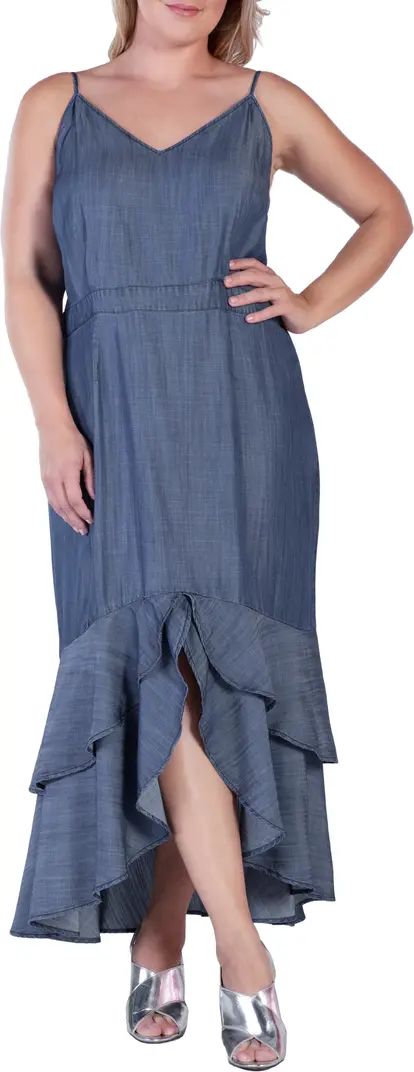 Tiered Ruffle Chambray Maxi Dress | Nordstrom