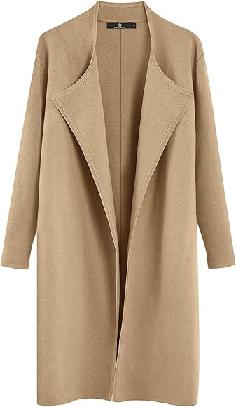 LILLUSORY Women's Long Wool Cardigan Sweaters Oversized Fall Dressy Coatigan Light Casual Jackets... | Amazon (US)