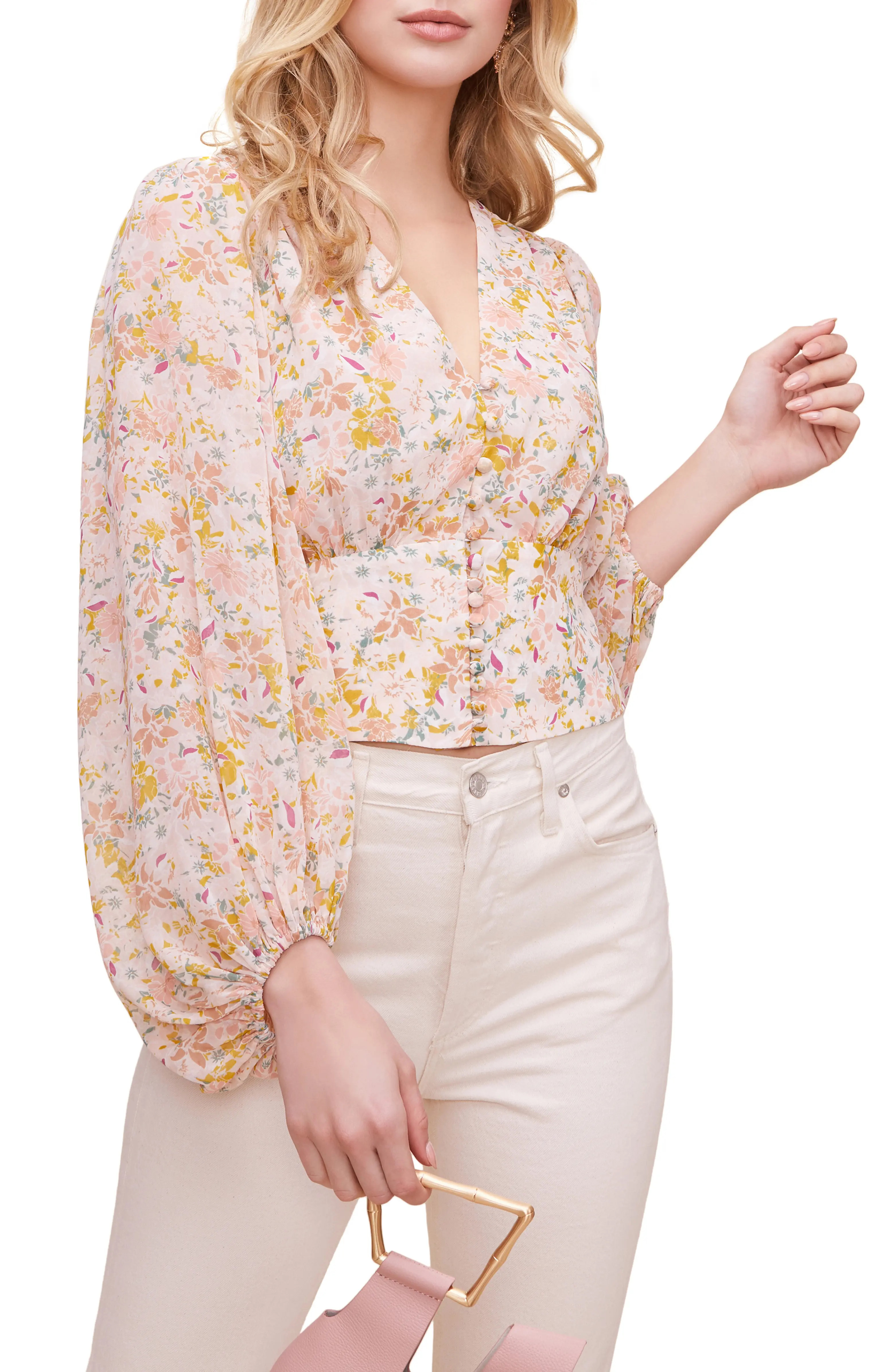 Floral Print Blouson Sleeve Top | Nordstrom