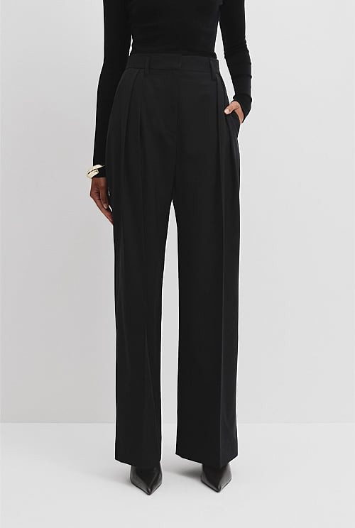 Pleat Wool Pant | Country Road