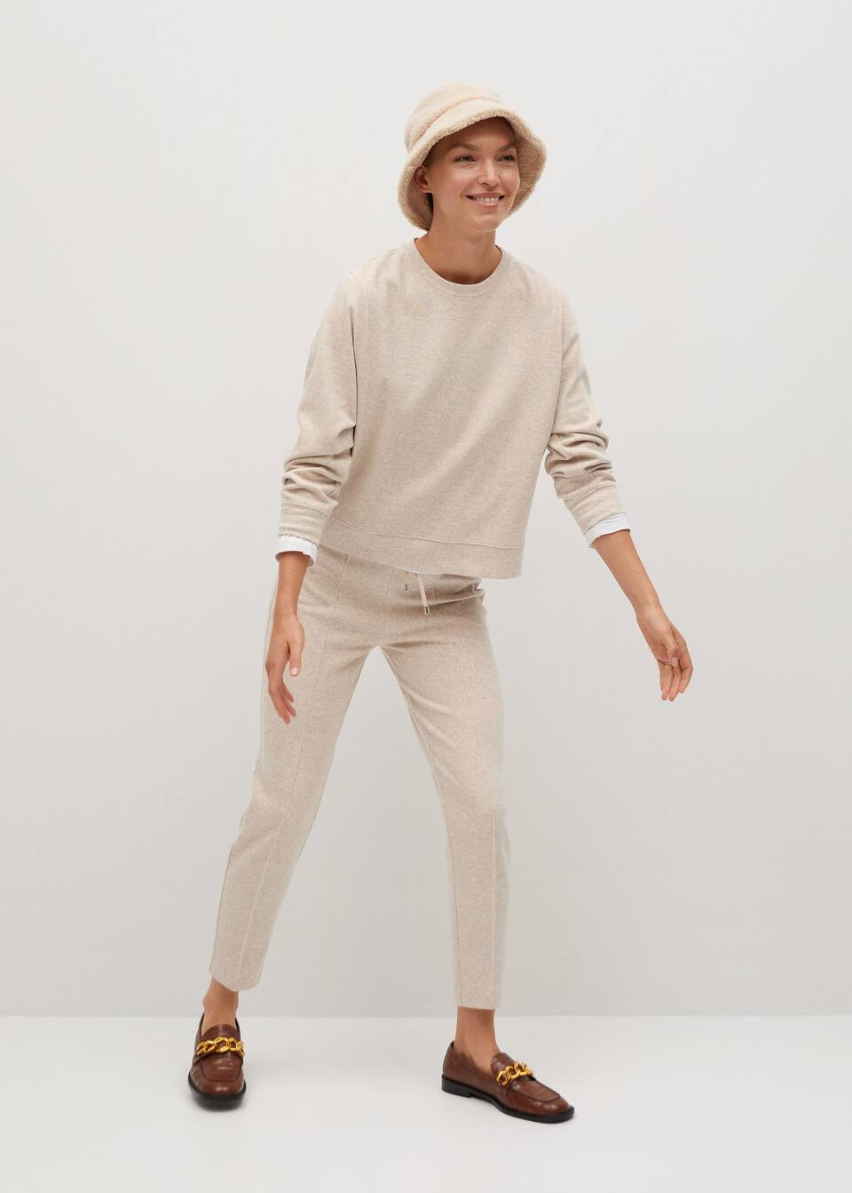 Flecked cotton pants | MANGO (US)