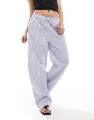 Brave Soul pull on trousers in blue stripe | ASOS (Global)