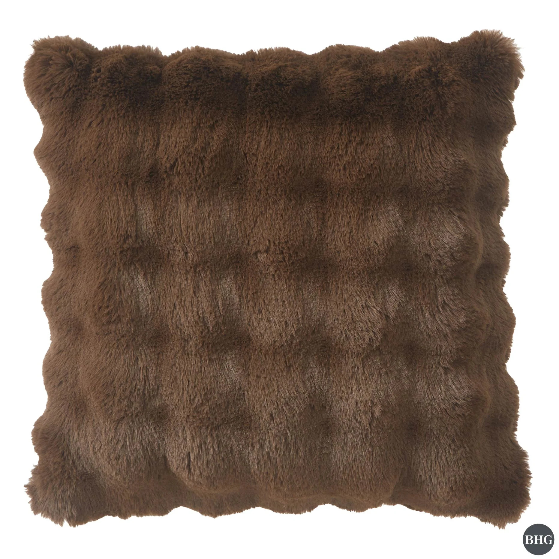 Better Homes & Gardens Bubble Faux Fur Decorative Pillow for All Ages, 22" x 22" Brown Basket | Walmart (US)