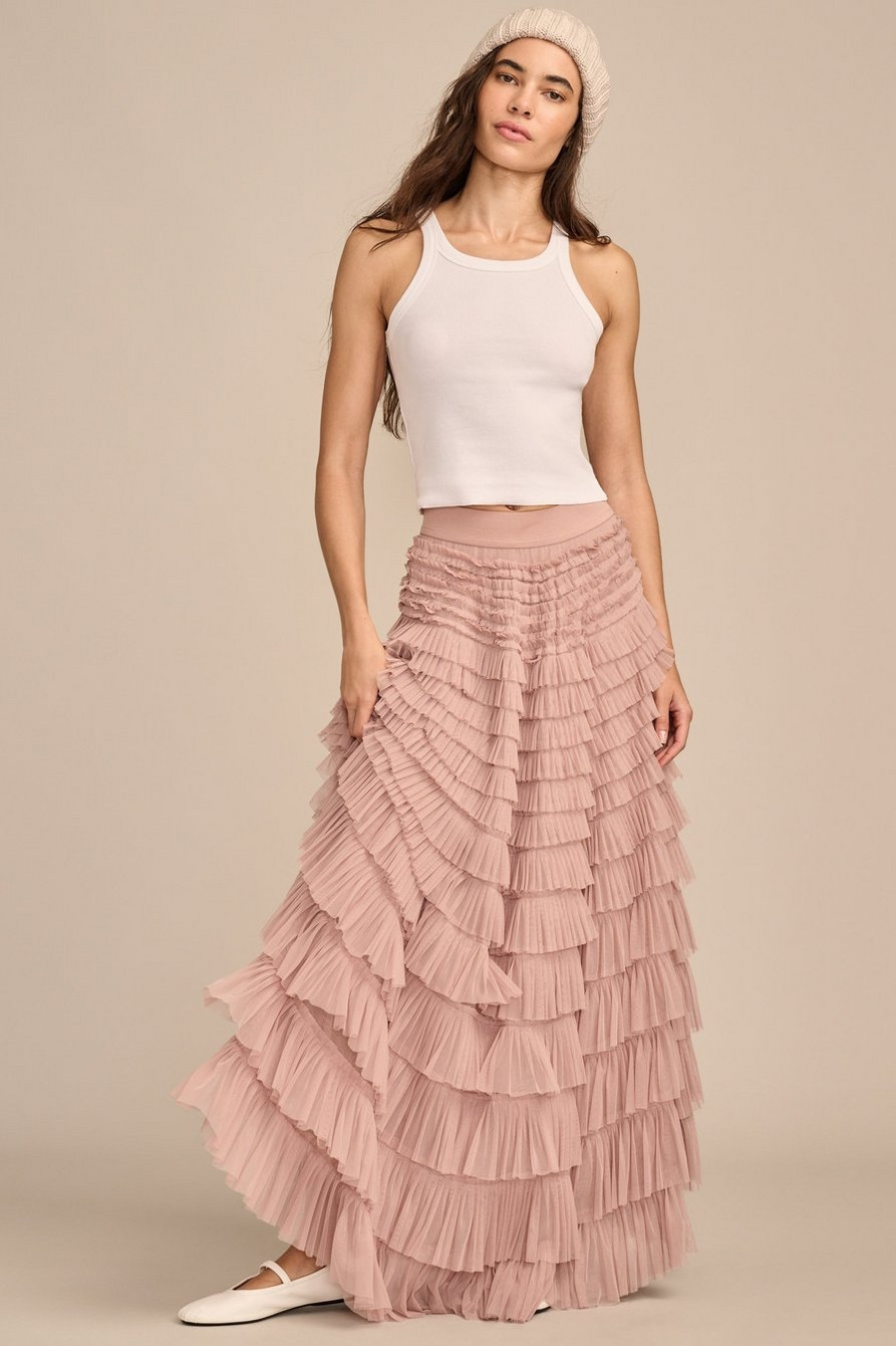 TULLE RUFFLE MAXI SKIRT | Lucky Brand