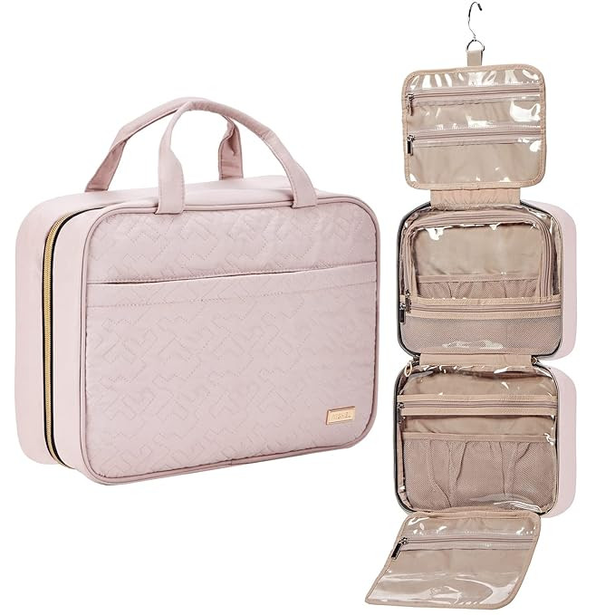 NISHEL Large Hanging Travel Toiletry Bag, Portable Makeup Organizer, Cosmetic Holder for Brushes ... | Amazon (US)