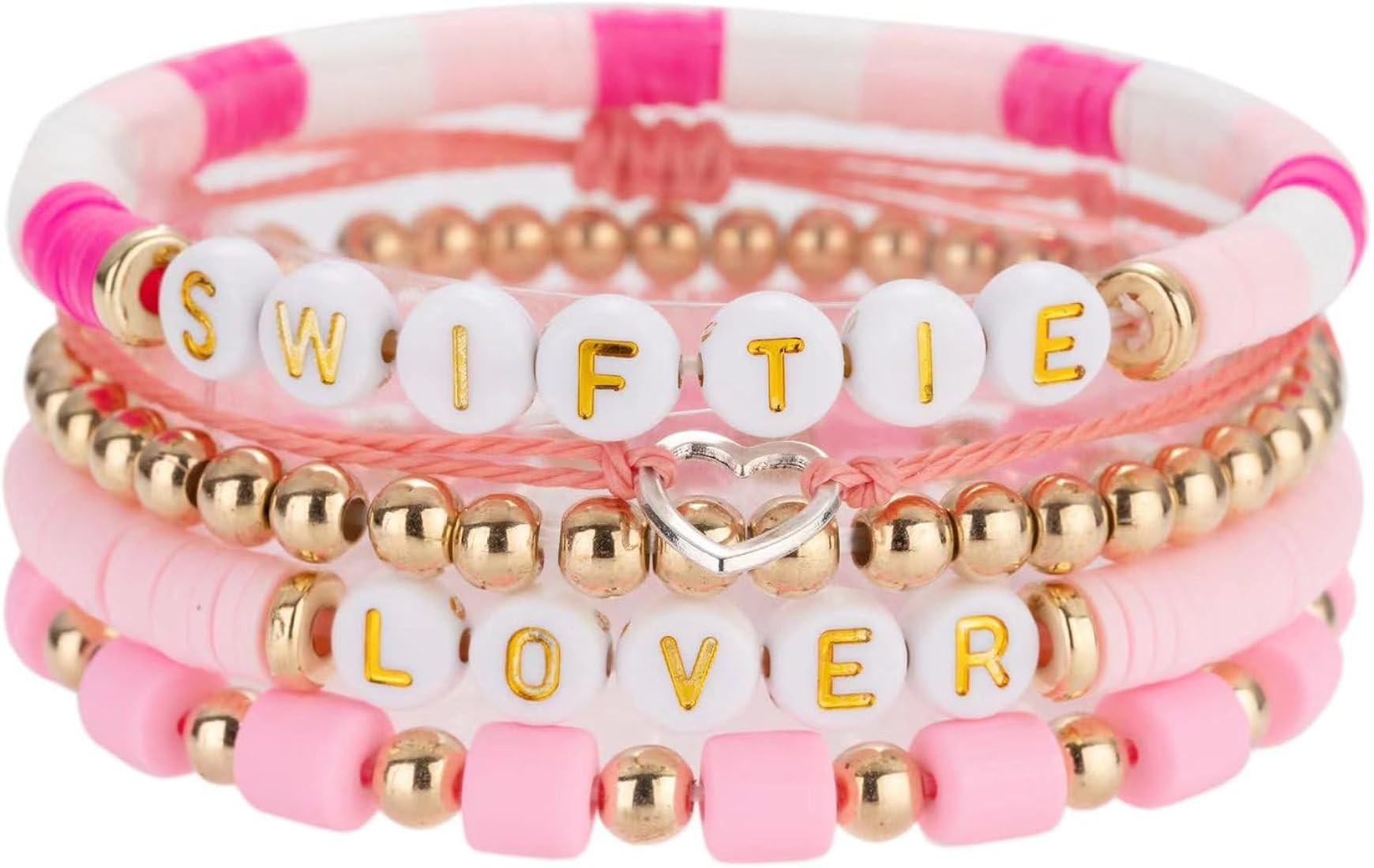 5 Pcs TS Bracelets Eras Tour Swiftie Bracelets Lover 1989 Reputation Fearless Bracelet Jewelry Gi... | Amazon (US)