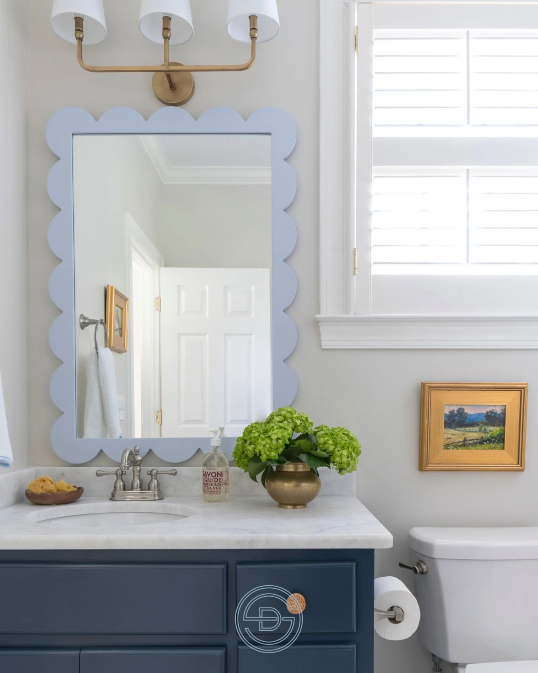 This gorgeous blue scalloped mirror from @wayfair is one of my favorite finds! Shop Wayfair’s Tax Refund Sale with up to 70% off and fast & easy delivery on orders over $35

@wayfair #Wayfair #Ad #WayfairPartner 

Grandmillennial bathroom | bathroom decor | affordable bathroom ideas

#LTKSaleAlert #LTKHome