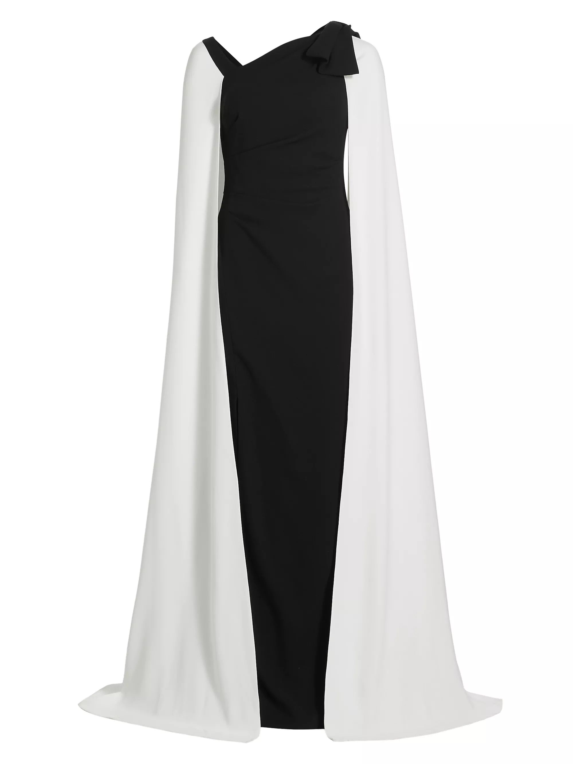 Black WhiteAll Evening GownsTeri Jon by Rickie FreemanTwo-Tone Chiffon Cape Gown$810SELECT SIZE ... | Saks Fifth Avenue