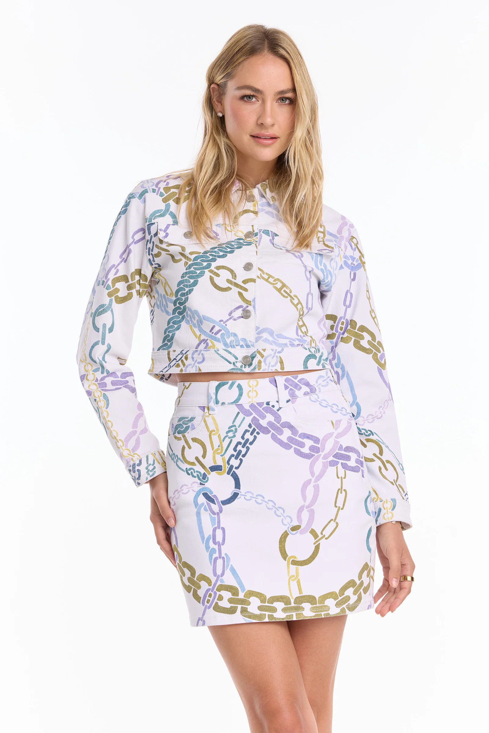 Monaco Denim Jacket - Chain Print | The Noli Shop