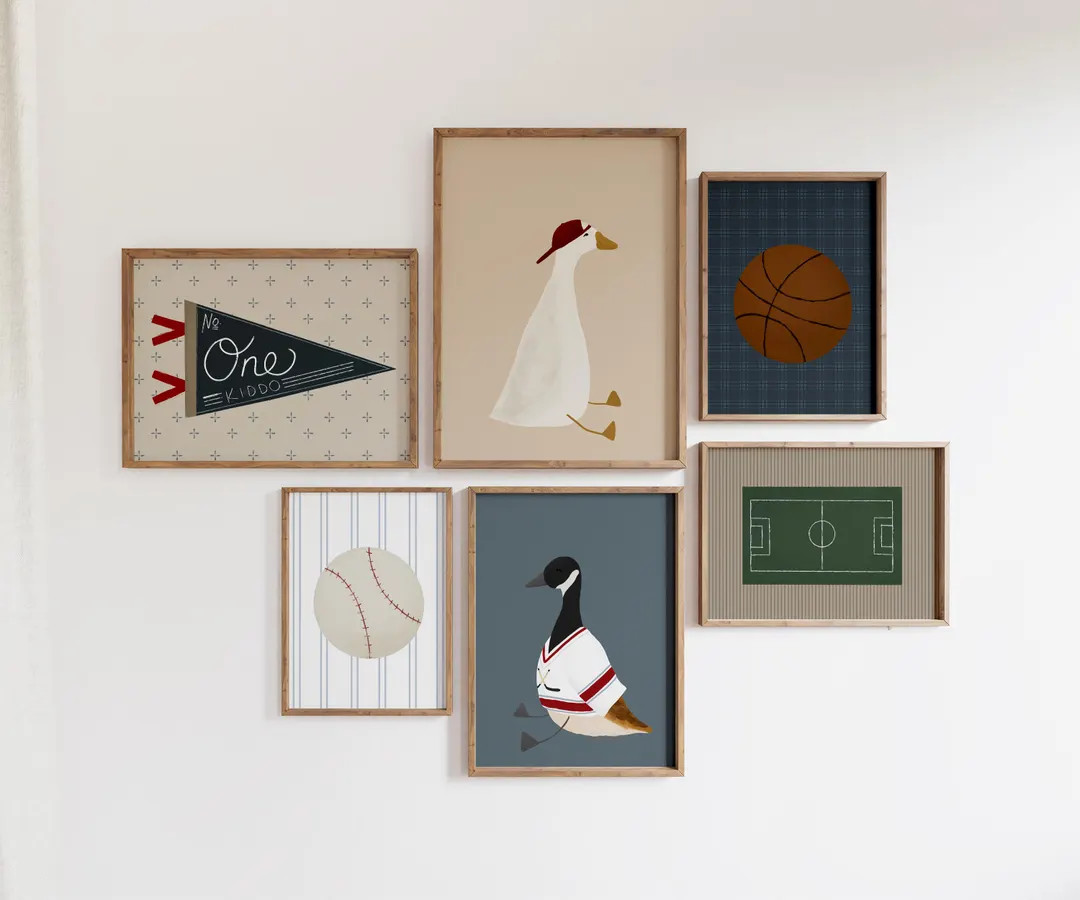Boys Room Sports Art Boy Wall Art Set of 6 Boys Sports Decor Sports Print Set Baseball Printable ... | Etsy (US)