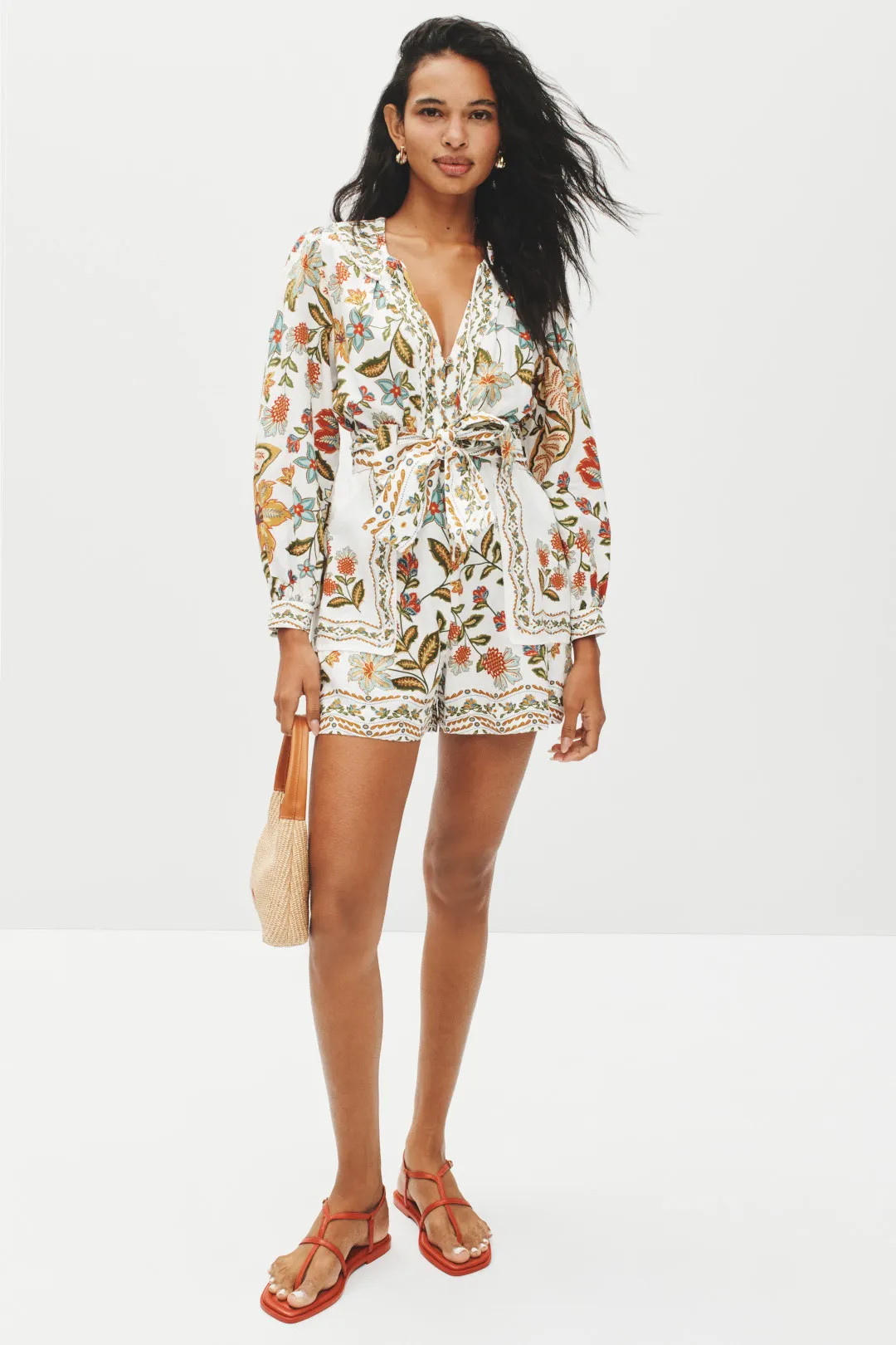 Botanicals Off-White Romper | Rent the Runway