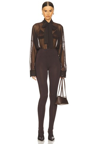 Super Oversized Bf Shirt Bodysuit in Espresso | Revolve Clothing (Global)