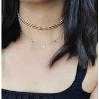 Gold choker / Gold beads choker necklace / gold beaded choker / layering necklace / dainty necklace / new trends in womens jewelry | Etsy (US)